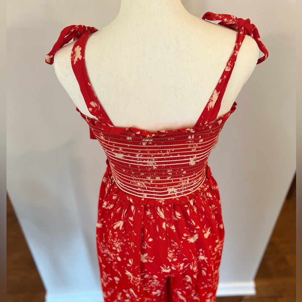 Free People Color my World Jumpsuit in red currant combo, size XS, NWT - Picture 4 of 6